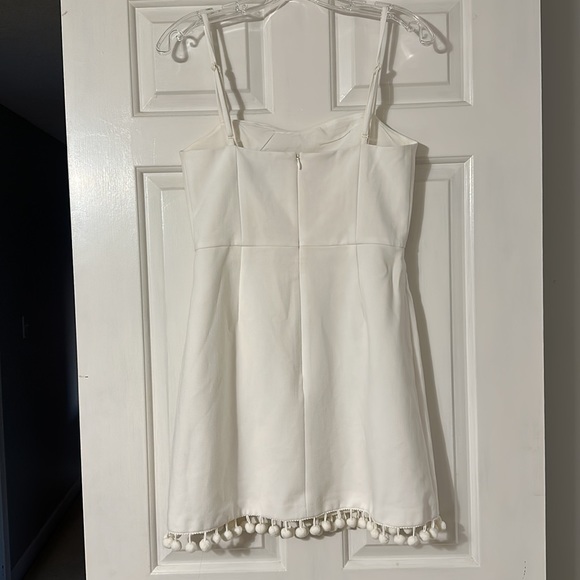 French Connection Whisper Pom Pom Mini Dress - Picture 2 of 5